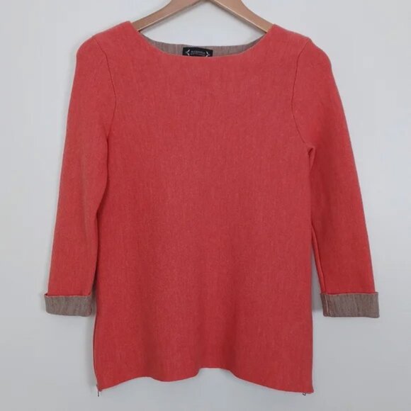 ✨3/$25✨ Nanette Lepore Orange Merino Wool Sweater - L - Picture 1 of 9